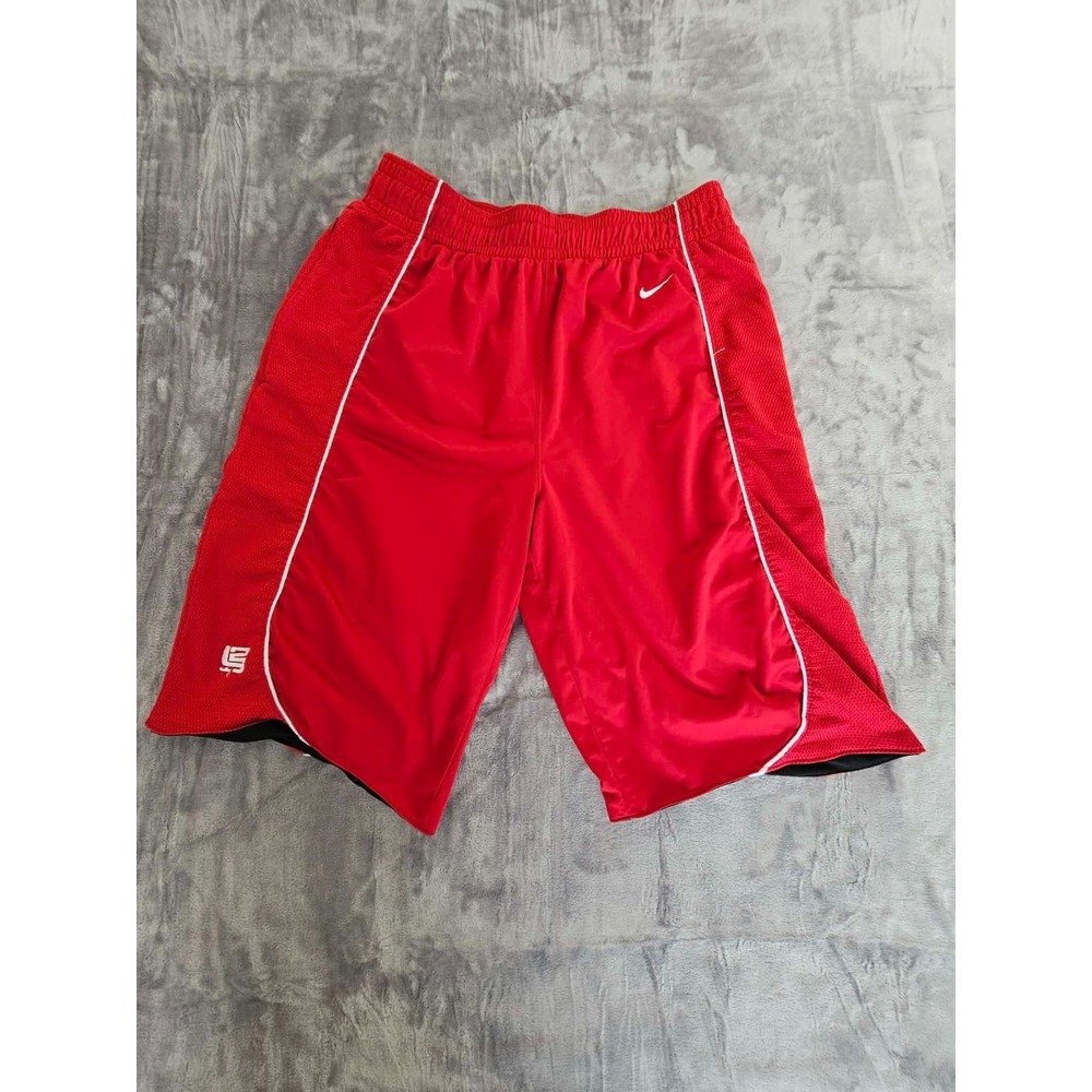Vintage Style Y2K Lebron James LJ23 Nike Basketball Shorts Red/White Size Large